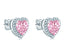 925 Silver 8*8mm Cubic Zirconia Halo Heart Shaped Earrings