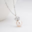Sterling Silver 9-10mm Freshwater White Pearl Pendant Necklace