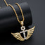 Cross Wings Created Diamond Personalized Pendant Necklace 23.62''