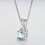 Round Cut Blue Topaz/Amethyst Natural Gemstone Pendant Necklace