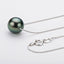 925 Sterling Silver Tahitian Black Pearl Fashion Pendant Necklace