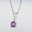 Round Cut Natural Amethyst Pendant Necklace