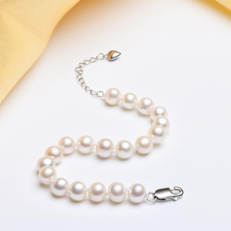 Round White Freshwater Pearl Female Bracelet
