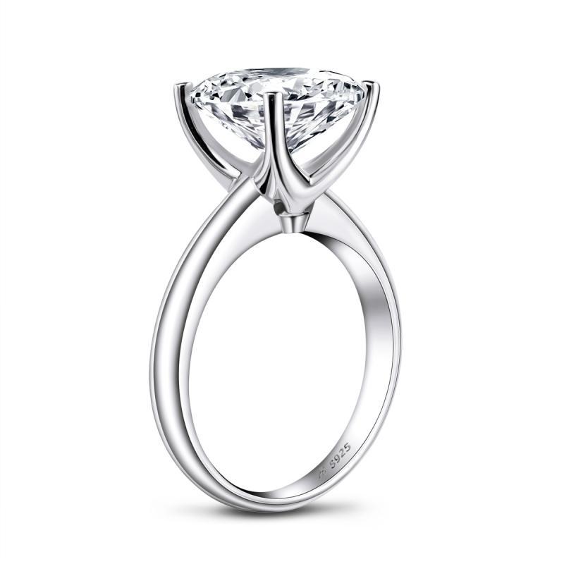 Round Created White Diamond Solitaire Ring