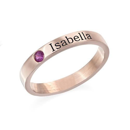 Personalized Birthstone Name Ring