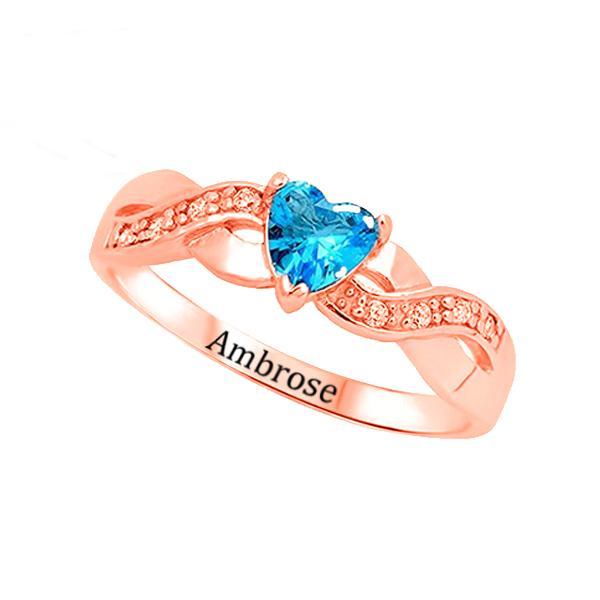 Personalized Birthstone Name Ring