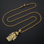 Created Diamond Religion Buddha Statue Rope Chain Pendant Necklace