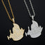 Created Diamond HOTBO Letter Flames Hip Hop Pendant Necklace
