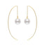 18K Natural Freshwater White Pearl C-Hoop Earrings