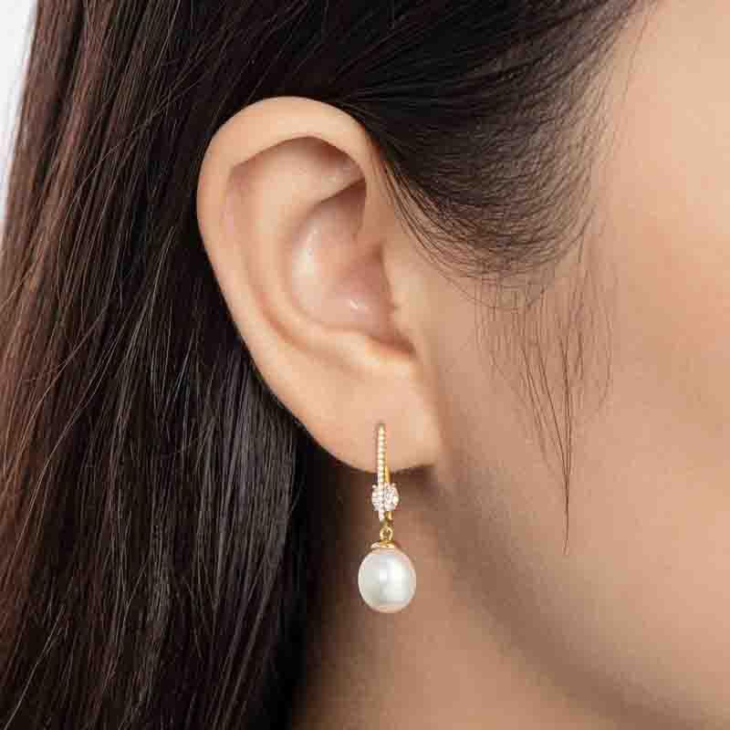 Natural Cultured Freshwater Pearl Drop Earrings