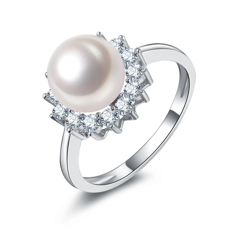 Geniune White Freshwater Pearl Princess Ring