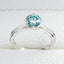 Round Cut Light Blue Moissanite Diamond Ring