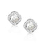 Rose Design White Pearl Stud Earrings