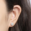 Vintage Crown Round Cut Moissanite Halo Stud Earrings