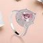 Pear Cut Pink Created Diamond Double Halo Ring