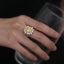 Radiant Cut Flower Shaped Yellow Created Diamond Ring