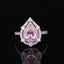 Pear Cut Pink Created Diamond Double Halo Ring