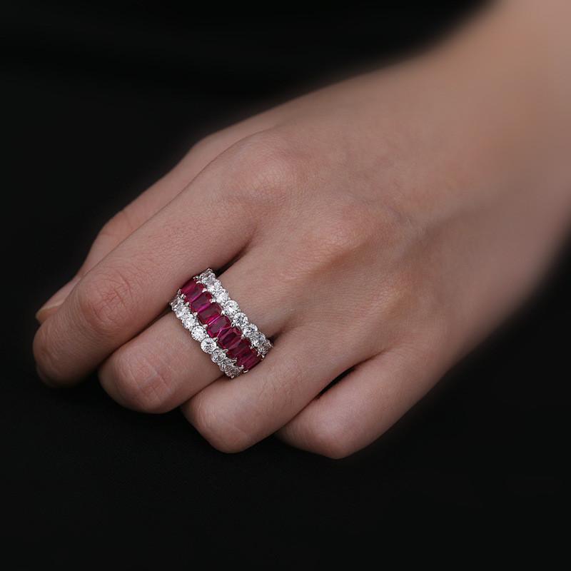 Radiant Cut Created Sapphire Full Eternity Ring