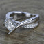 Princess Cut Created Diamond Twist Halo Ring