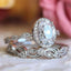 Vintage Oval Cut Created Diamond Bridal Ring Sets
