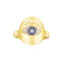 S925 Sterling Silver Yellow Gold Plated Evil Eye Ring