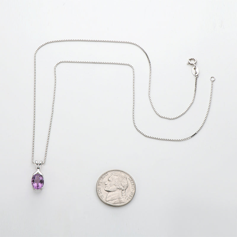 Oval Cut Natural Topaz/Amethyst/Citrine Gemstone Pendant Necklace