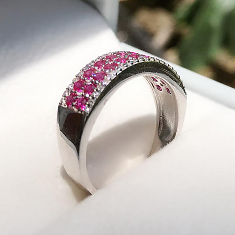 Round Cut Pink Created Diamond Ring