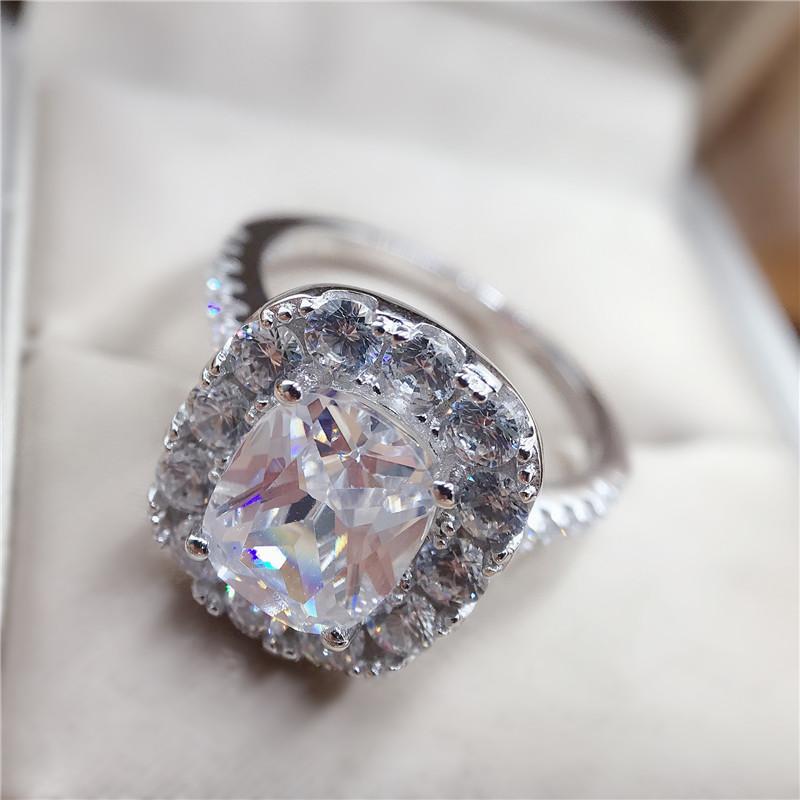 Cushion Cut Created Diamond Bridal Ring Sets