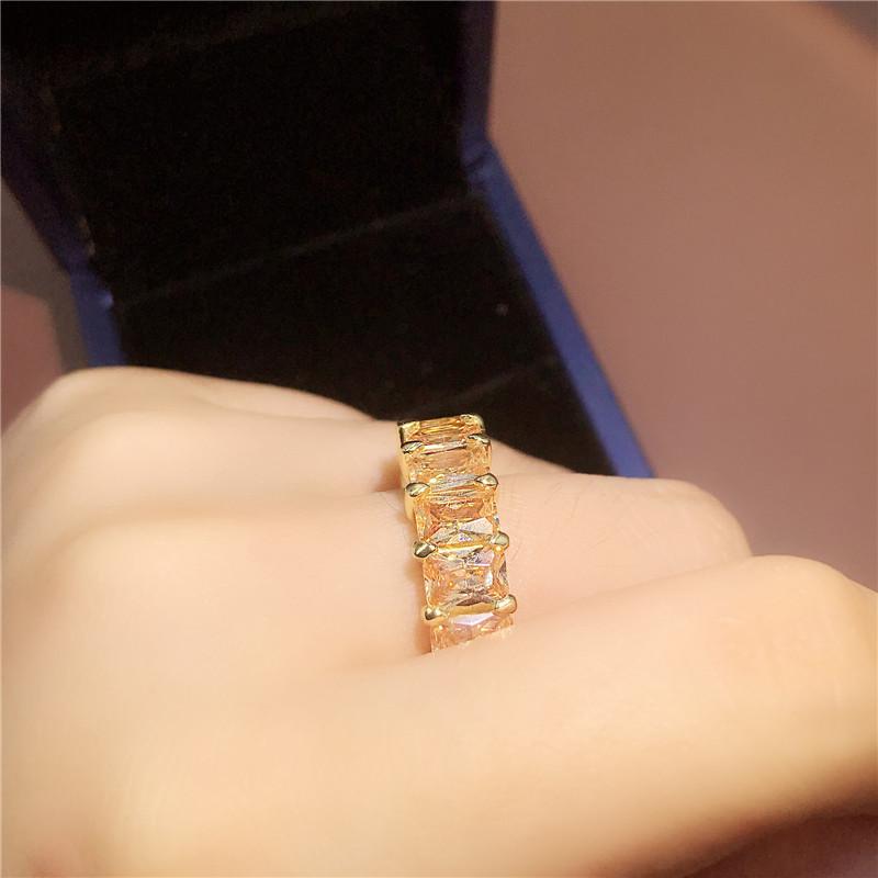 Emerald Cut Created Diamond Full Eternity Ring