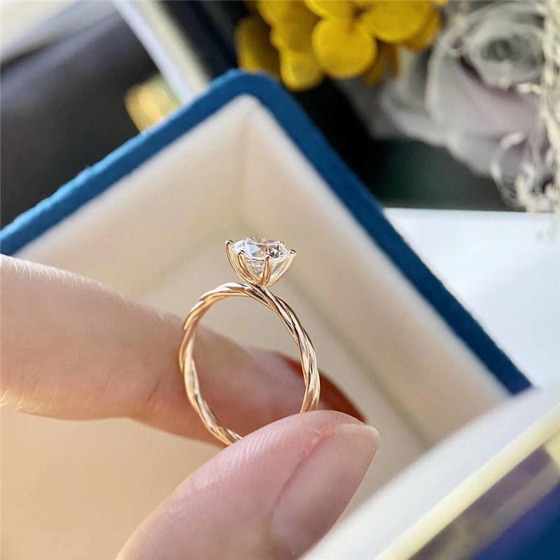 Round Cut Created Diamond Twist Ring