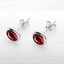 Red Genuine Round Cut Garnet Stud Earrings
