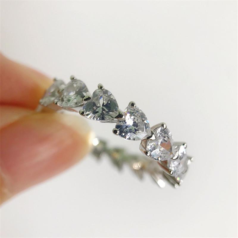 Heart-shaped Created Diamond Full Eternity Ring