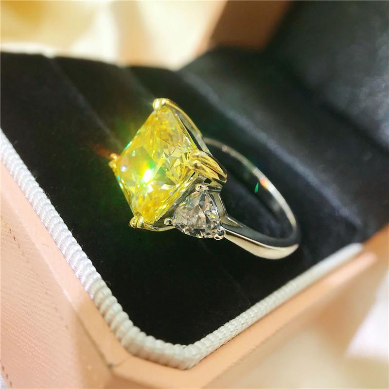 Princess Cut Created Sapphire Ring