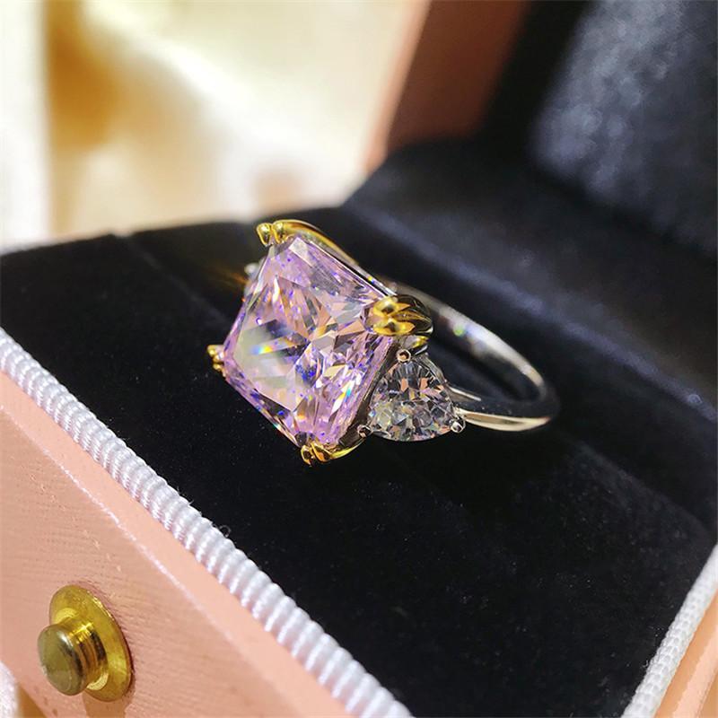 Princess Cut Created Sapphire Ring