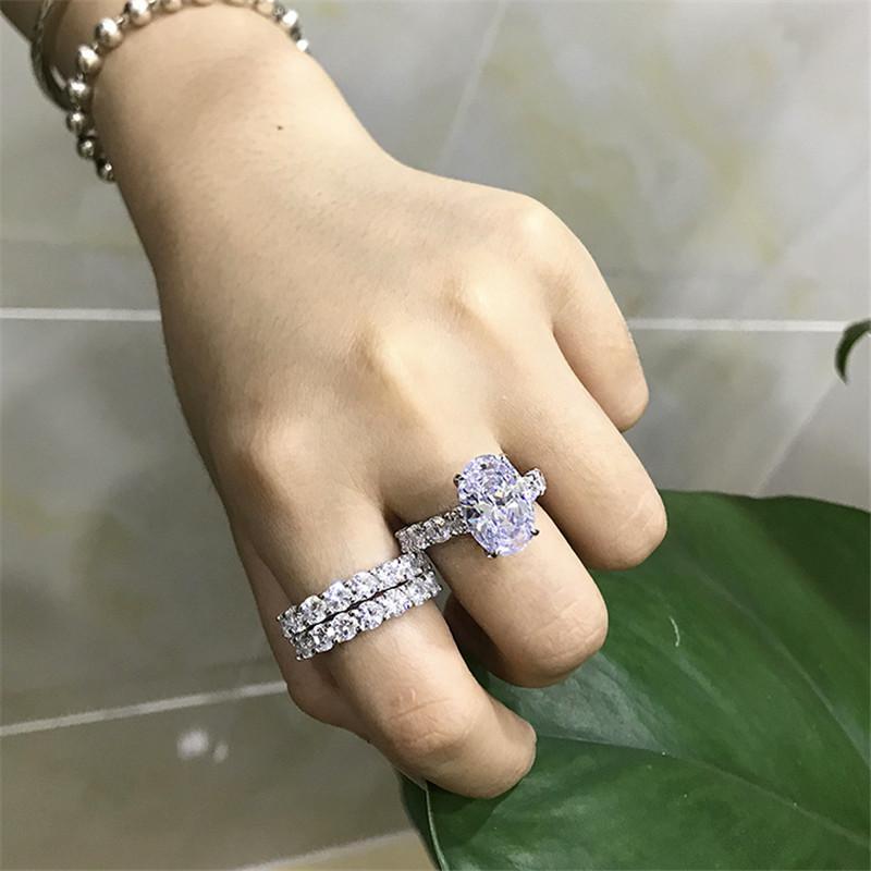 Oval Cut Created Diamond Bridal Ring Sets