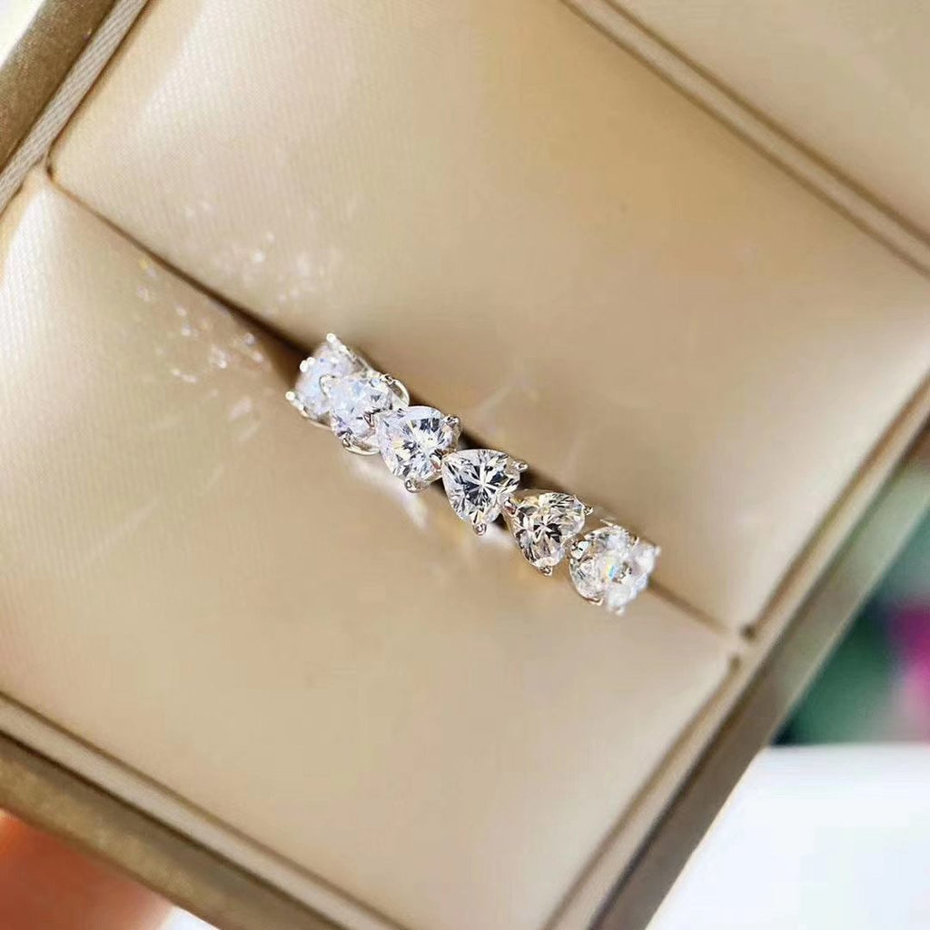 Heart-shaped Created Diamond Full Eternity Ring