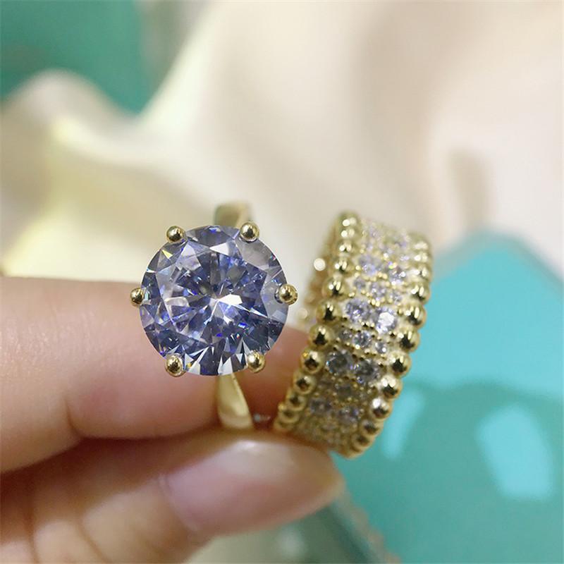 Round Cut Created Diamond Bridal Ring Sets
