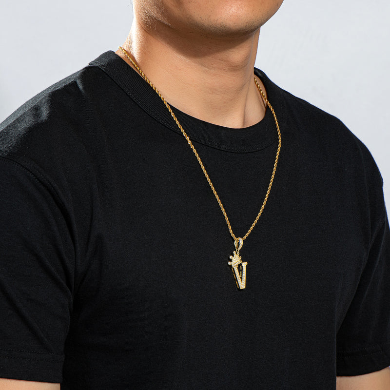 Letter V of VLONE Hip Hop Pendant Chain Necklace for Men &