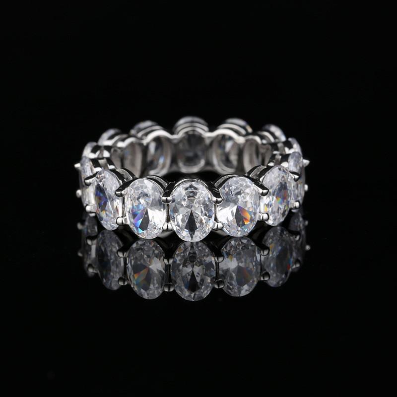Oval Cut Created Diamond Full Eternity Ring