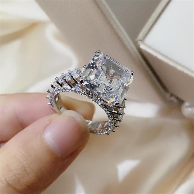 Asscher Cut Created Diamond Ring