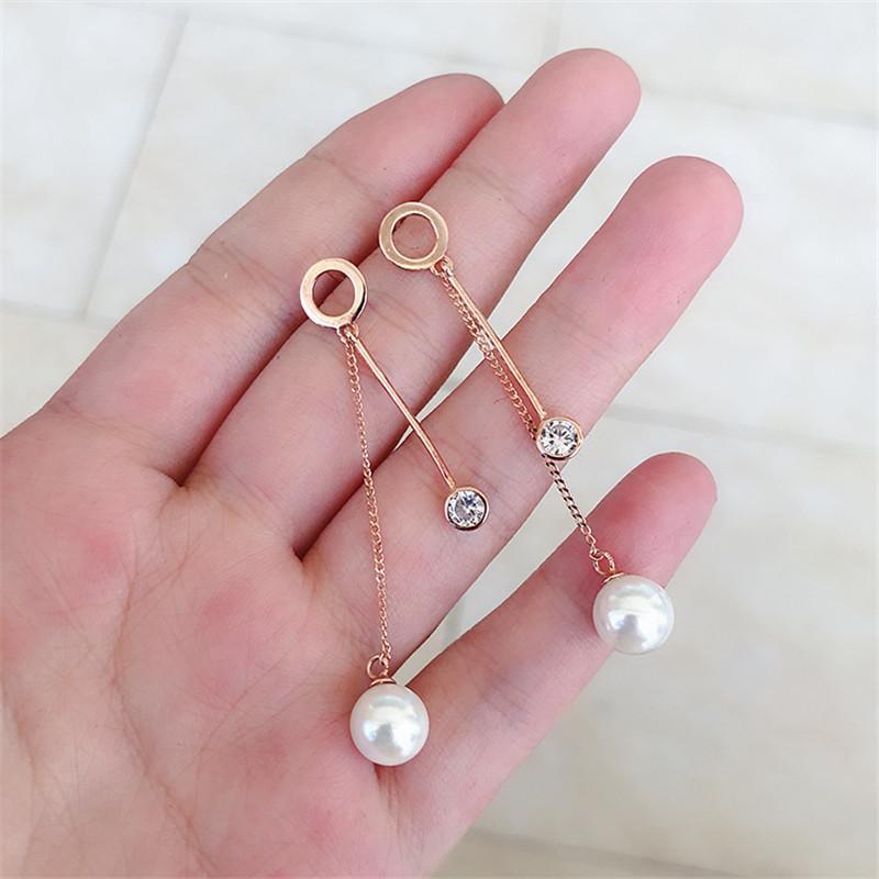 Round Cut Created Diamond Drop Earrings