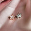 Maple Leaf Shape Created Diamond Stud Earrings