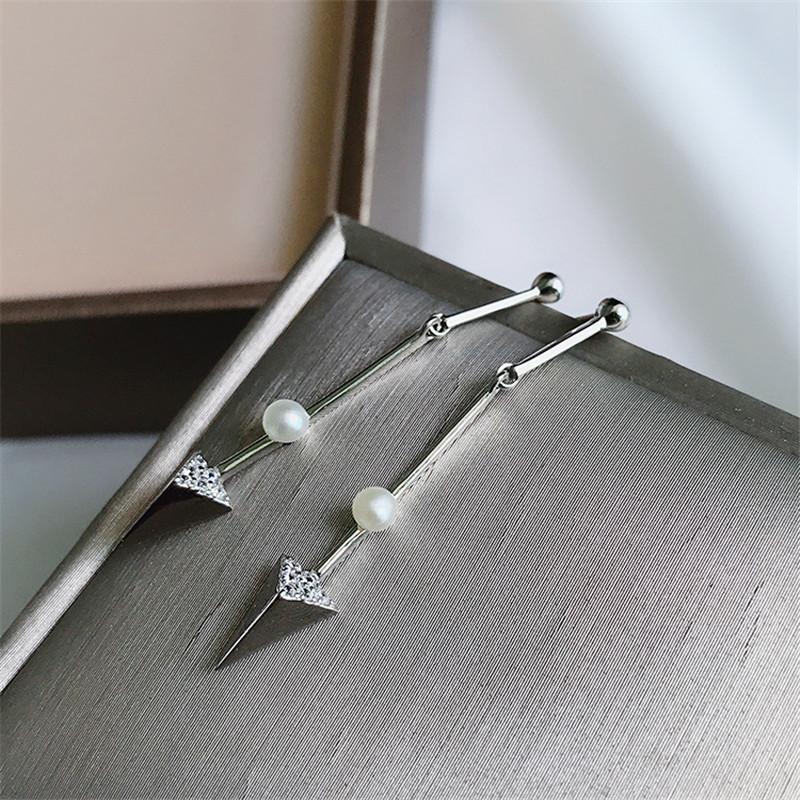 Round Cut Created Diamond Drop Earrings