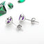 Purple Sterling Silver Round Natural Amethyst Stud Earrings