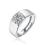 Solitaire Round Brilliant Cut Moissanite Diamond Men's Ring Adjustable Size