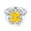 Radiant Yellow Created Diamond Emerald Halo Emerald Ring