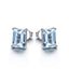 Emerald Blue Topaz Gemstone Stud Earrings
