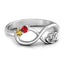 Personalized Birthstone Infinite Love Promise Ring Silver