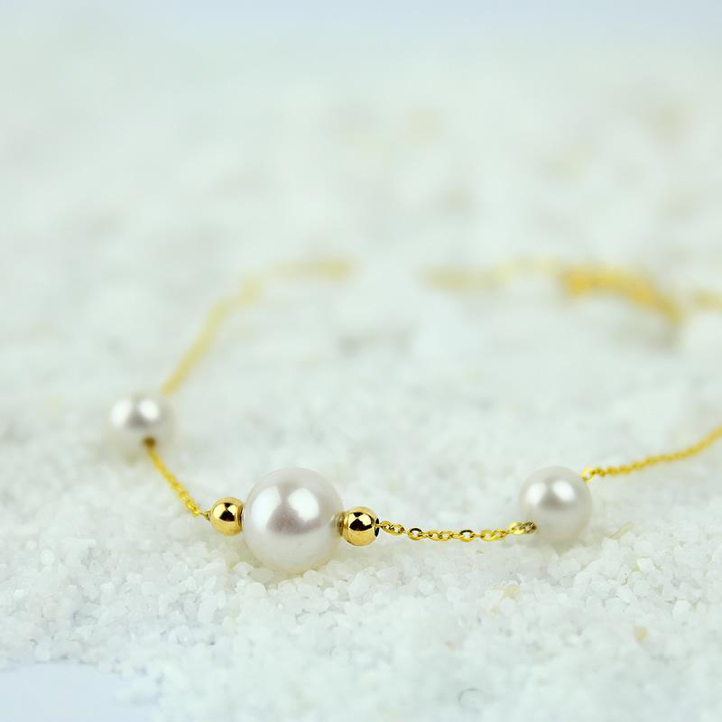 3 Pearls 18K Freshwater Pearl Bracelets