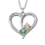 2 Names And Birthstones Heart Necklace